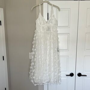 Lulus White Floral Embellished Dress